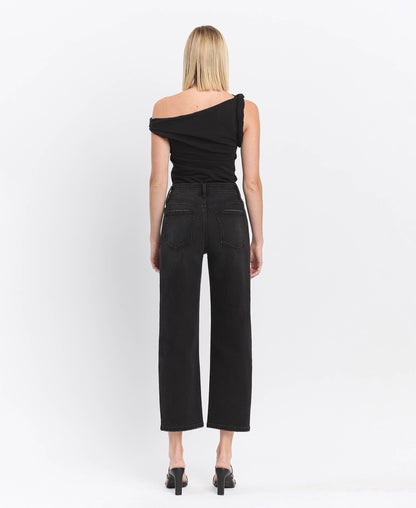Black High Waist Barrel Pant
