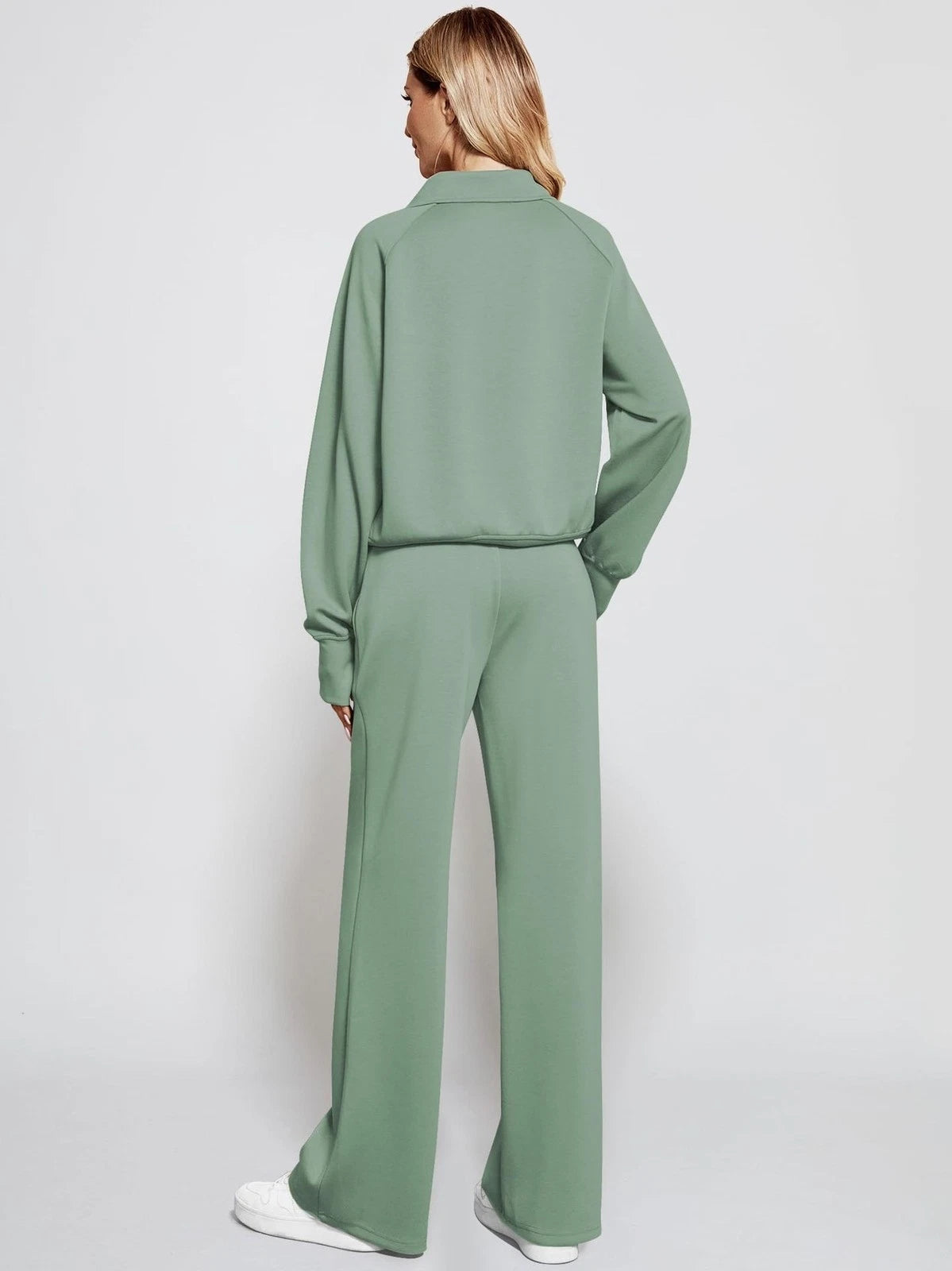 Ladies Casual Tracksuit Sweatshirts Tops Pocket Pants 2PCs Joggers set PLUS SIZE