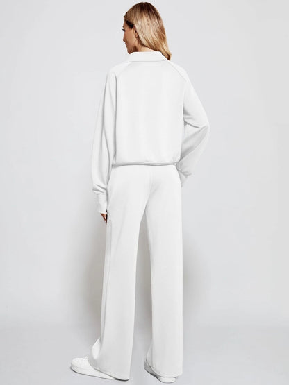 Ladies Casual Tracksuit Sweatshirts Tops Pocket Pants 2PCs Joggers set PLUS SIZE