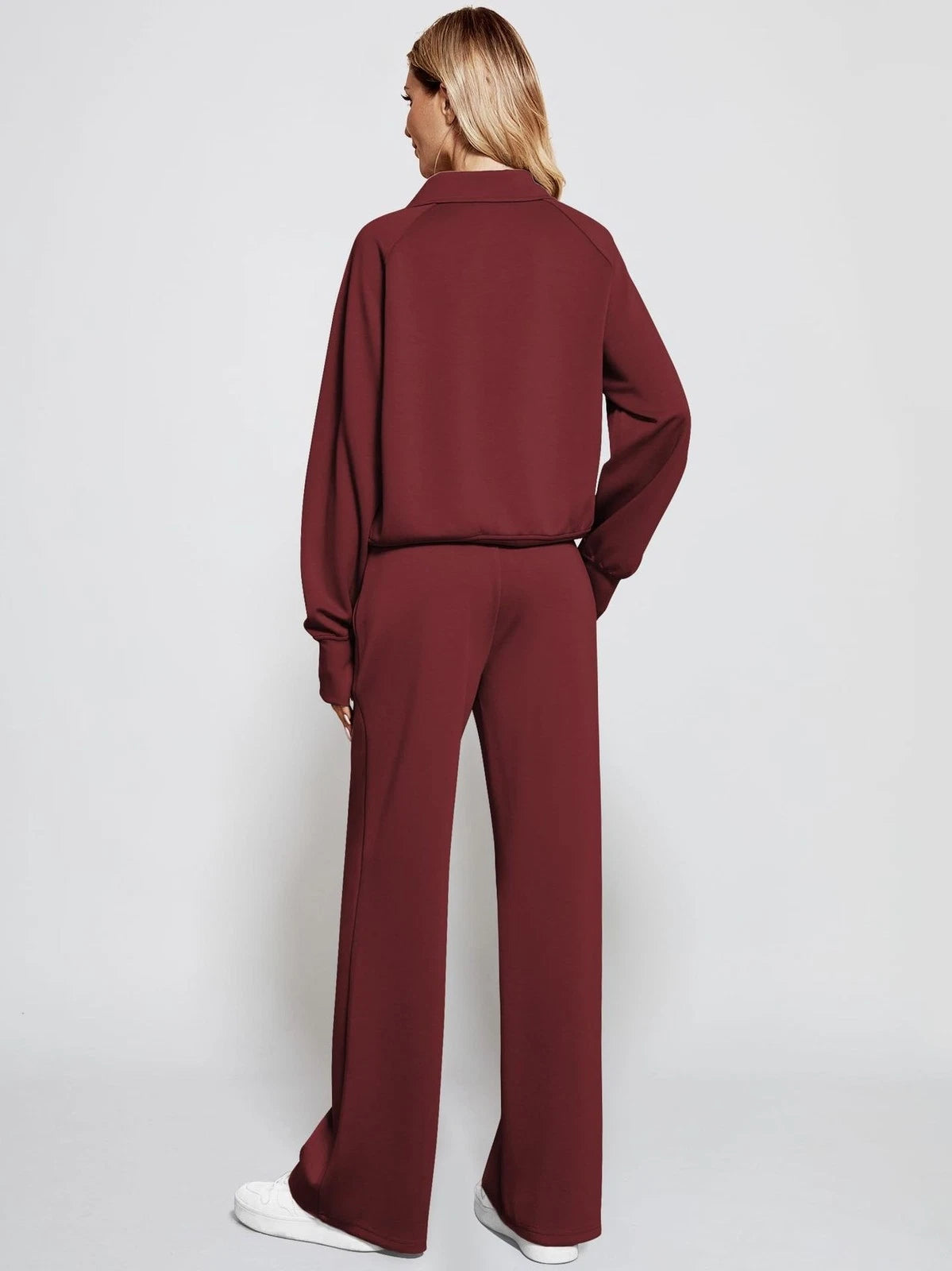 Ladies Casual Tracksuit Sweatshirts Tops Pocket Pants 2PCs Joggers set PLUS SIZE